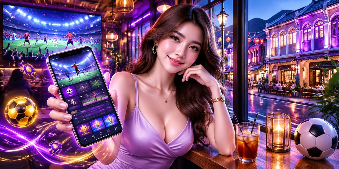 Sports betting atmosphere in Ipoh featuring live match data displayed in Malay style