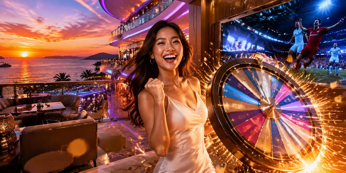 Suasana permainan roulette di Kota Kinabalu dengan gaya hiburan Melayu kontemporari